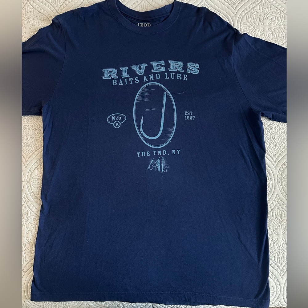 Izod Men's Navy Blue Rivers Graphic Tee